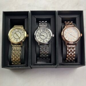 Gossip Womens Watch Lot 3 Gold Silver Rose Gold Crystal MOP Boxed Untested